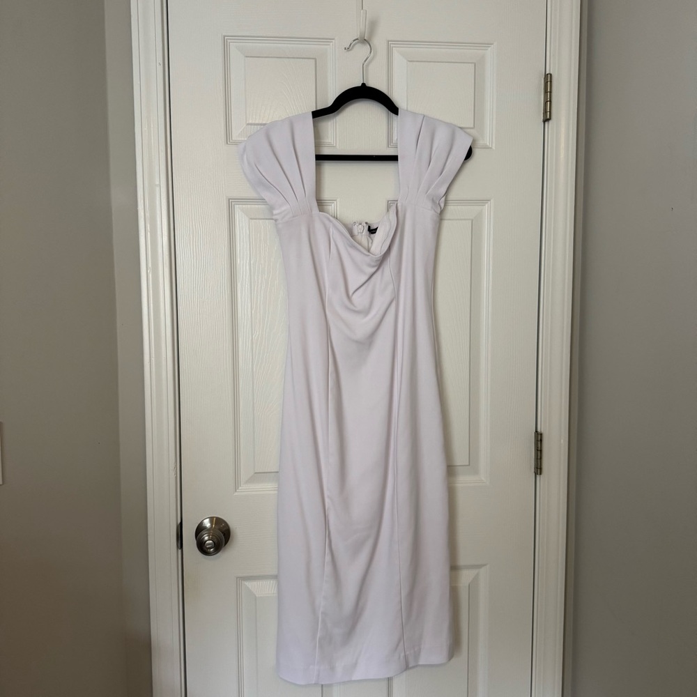 Abercrombie Women’s Clean Off-the-shoulder Midi Dress in White
